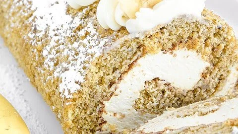 Delicious homemade banana roll with moist texture and perfect filling