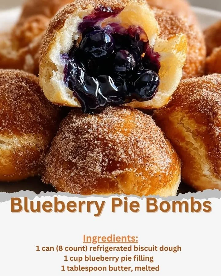 Delicious blueberry pie bombs with flaky crust and fresh blueberries