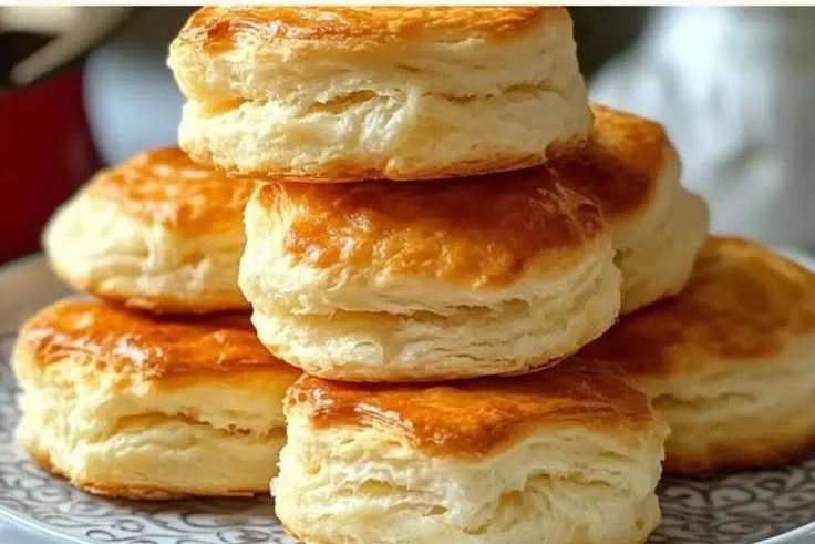 Freshly baked butter biscuits on a cooling rack