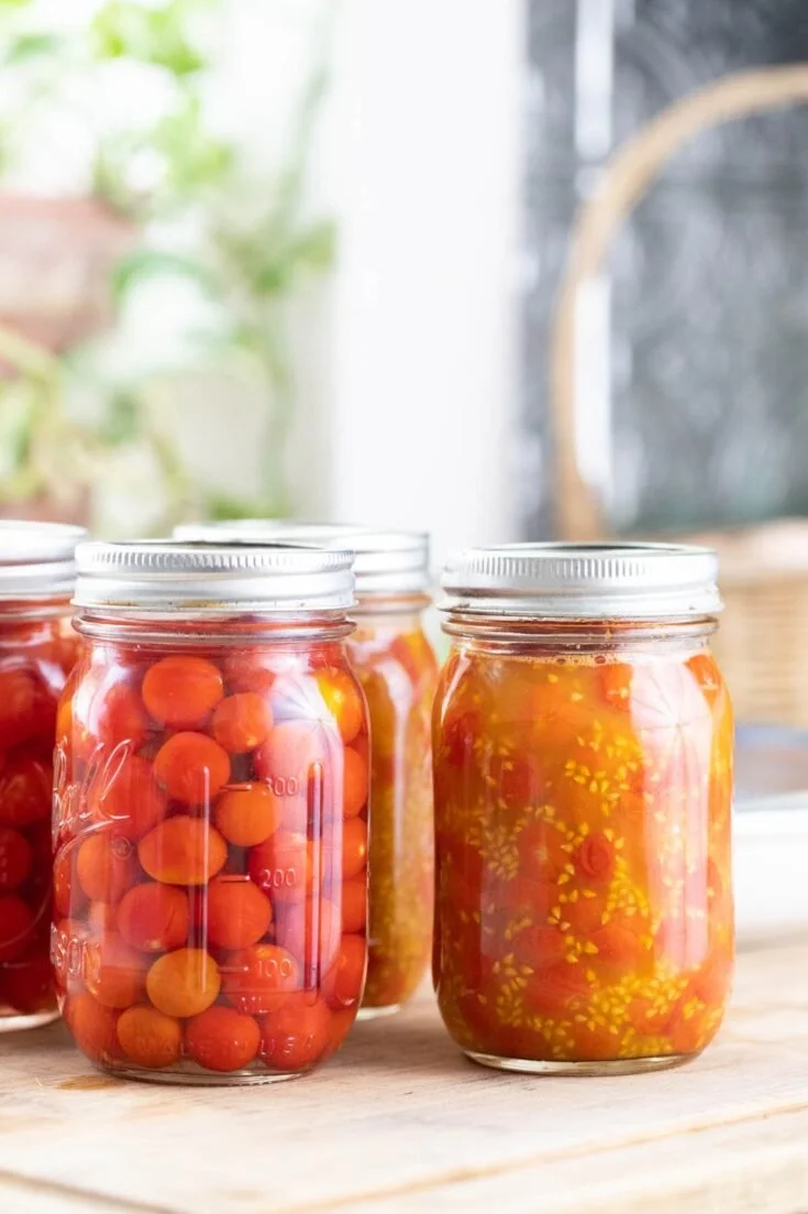 Canned cherry tomatoes for cooking and recipes