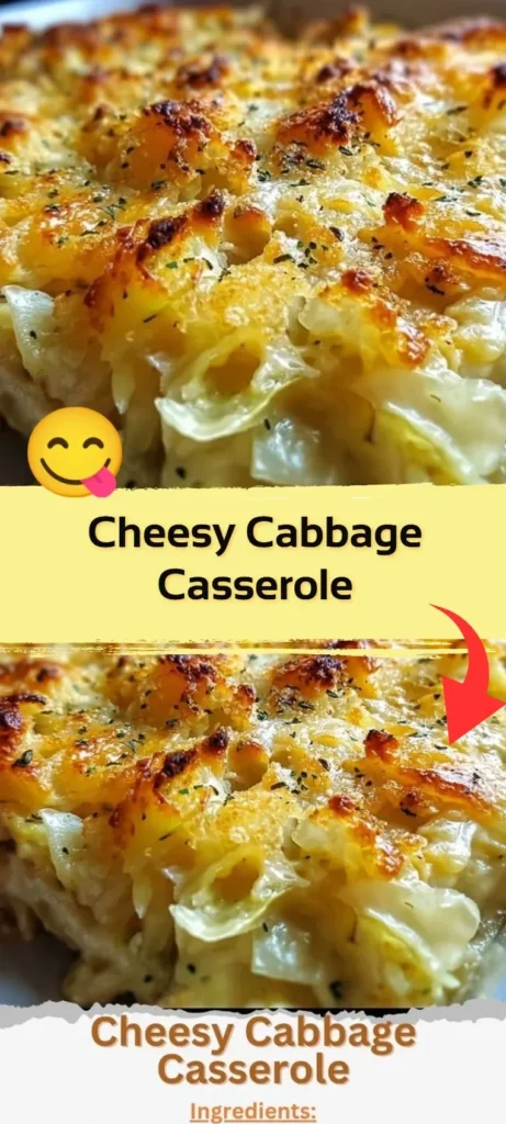 Cheesy cabbage casserole baked to perfection with melted cheese and fresh ingredients.