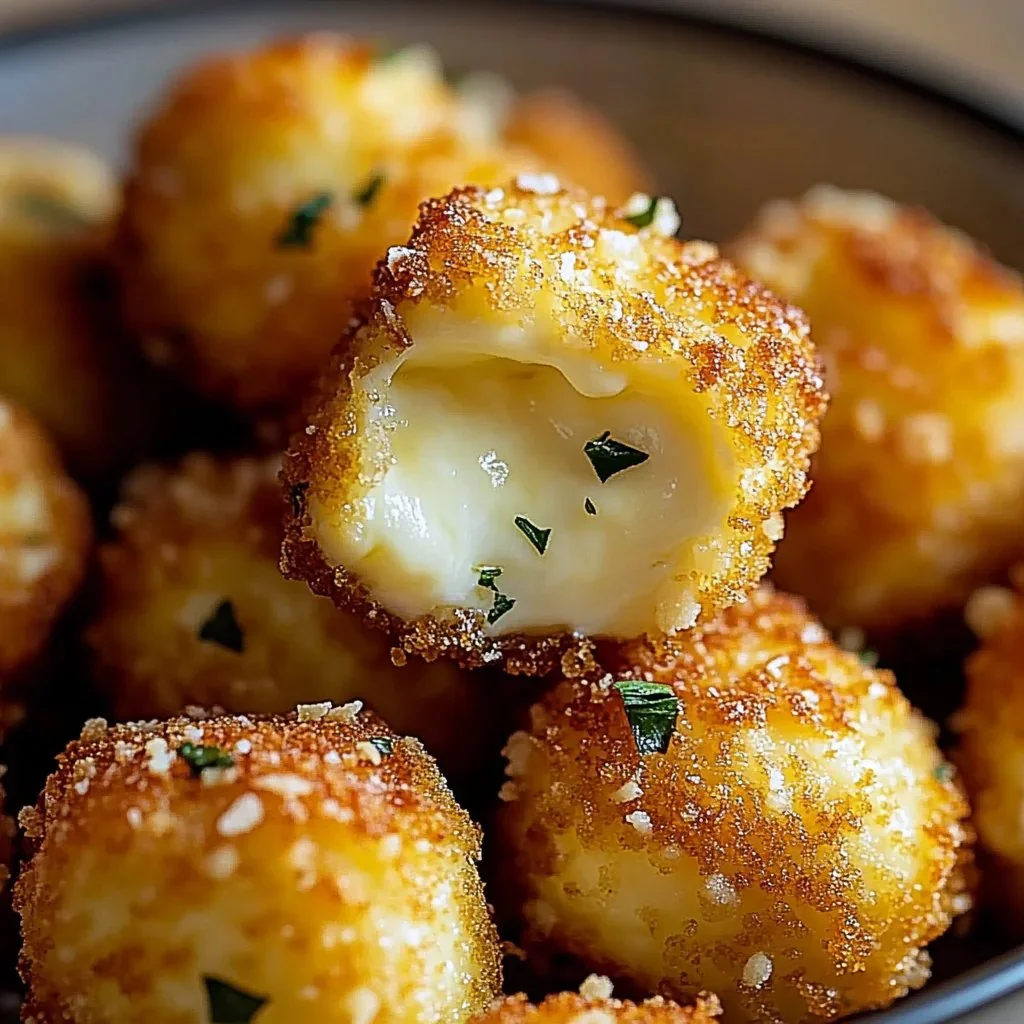Cheesy Parmesan Mozzarella Bites served as a tasty appetizer