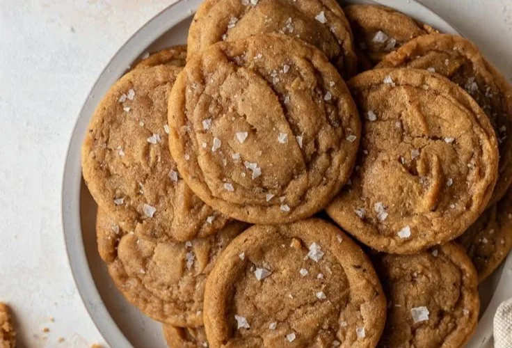 Chewy vanilla cookies fresh from the oven, golden and soft.