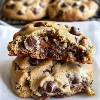 Freshly baked chocolate chip cookies on a cooling rack