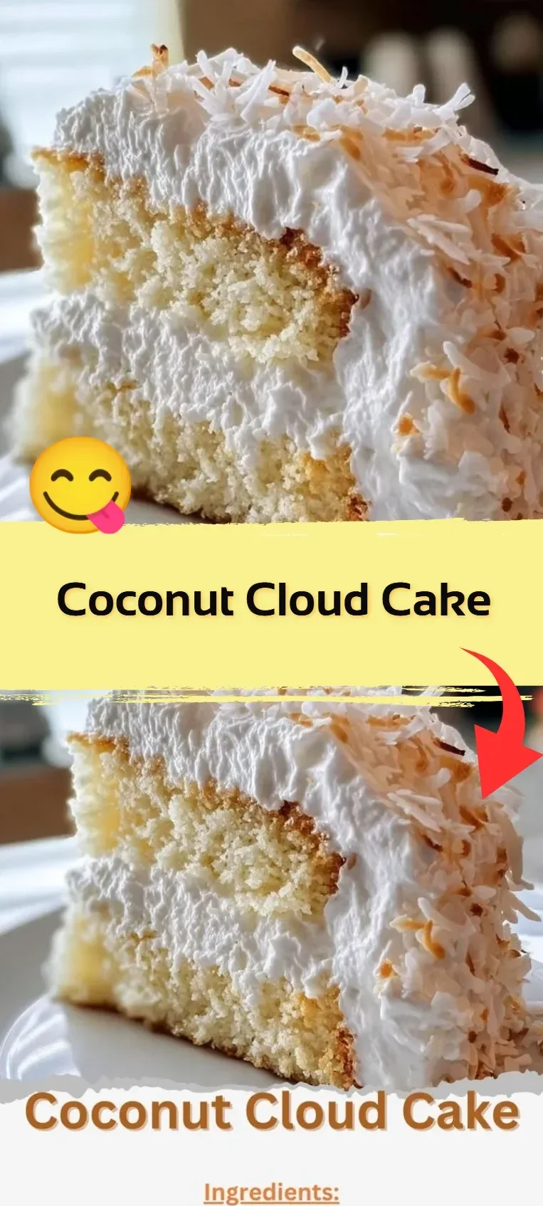 Delicious Coconut Cloud Cake with fluffy layers and coconut frosting