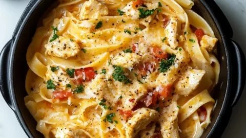 Creamy Cajun Chicken Pasta with a rich sauce and fresh ingredients