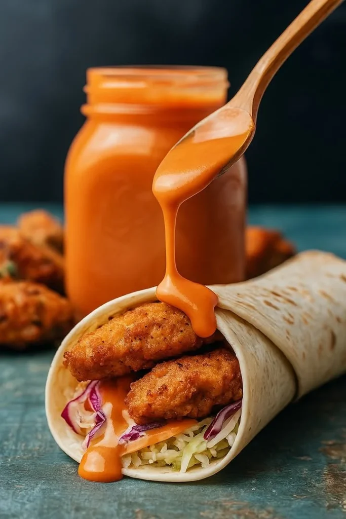 Creamy chipotle-lime sauce drizzled over tacos and vegetables