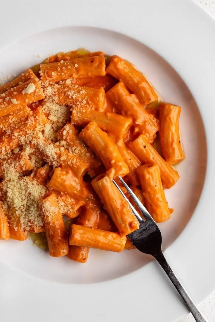 Homemade creamy tomato sauce in a saucepan, perfect for pasta dishes