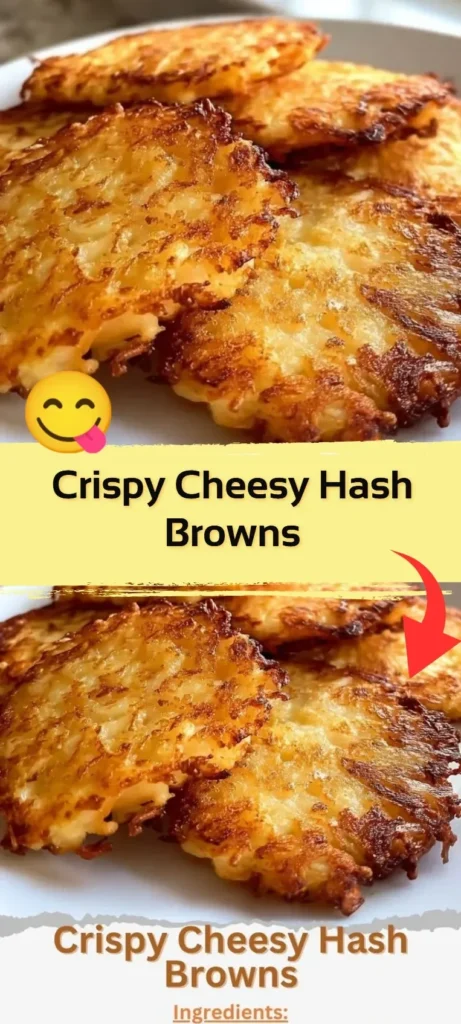 Plate of crispy cheesy hash browns garnished with herbs