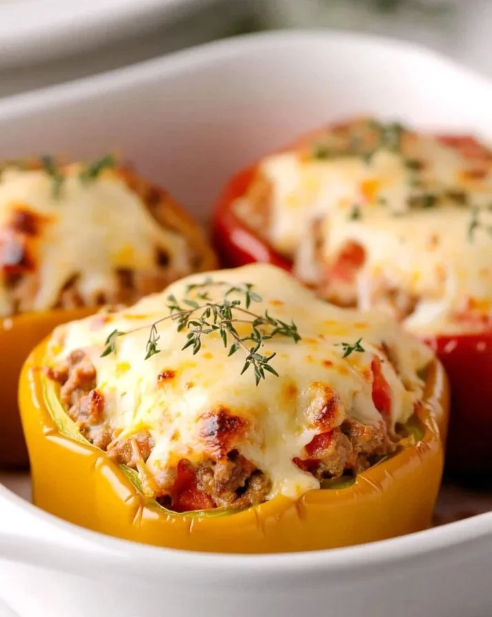 Delicious Italian stuffed bell peppers filled with savory ingredients