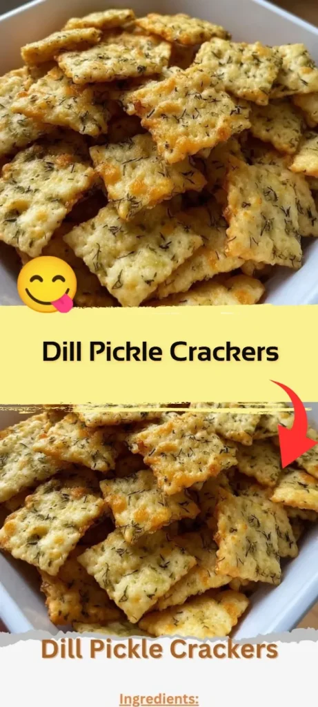 Crispy dill pickle crackers in a bowl, perfect for snacking or serving with dips.