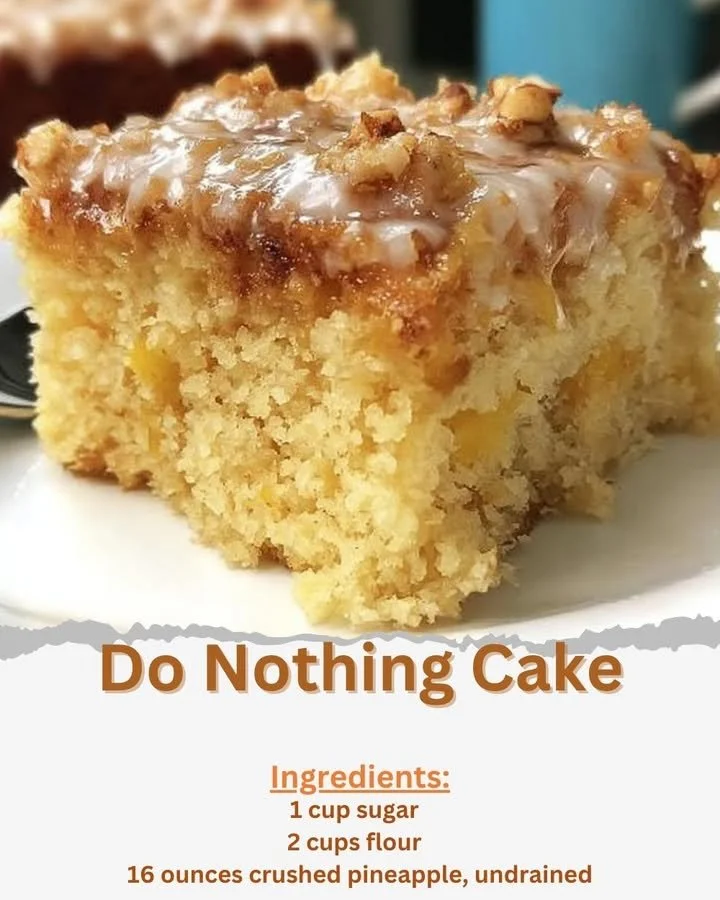 Slice of Do Nothing Cake on a plate with a fork, showcasing its rich texture.