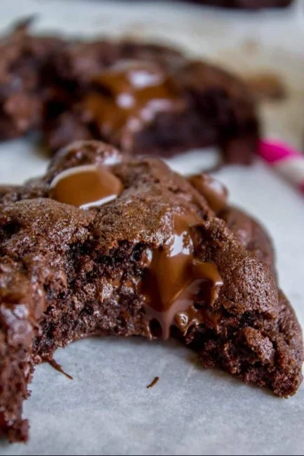 Delicious double chocolate cookies with rich chocolate chips and soft texture