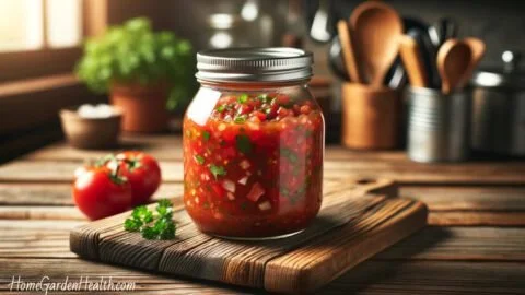 Bowl of easy homemade salsa made with fresh tomatoes and cilantro