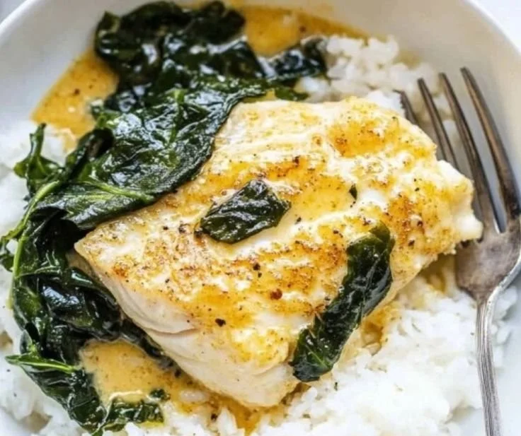 A bowl of easy Thai fish curry with fresh herbs and spices