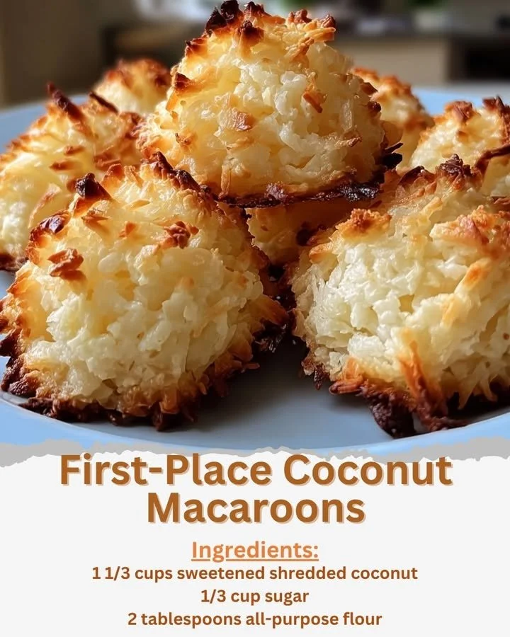 First-place coconut macaroons on a decorative plate