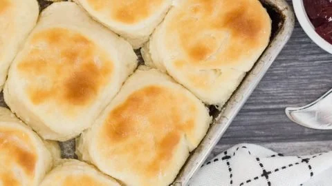 Fluffy sour cream biscuits ready to be served