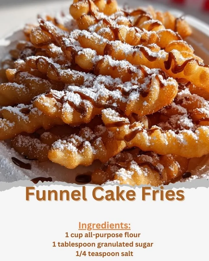 Delicious funnel cake fries served with powdered sugar