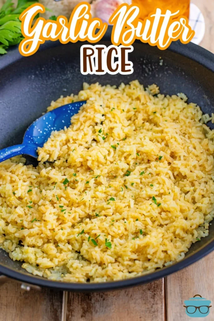 Delicious garlic butter rice served as a flavorful side dish