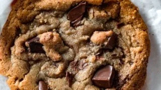 Giant chocolate chip cookies with gooey centers and crispy edges.