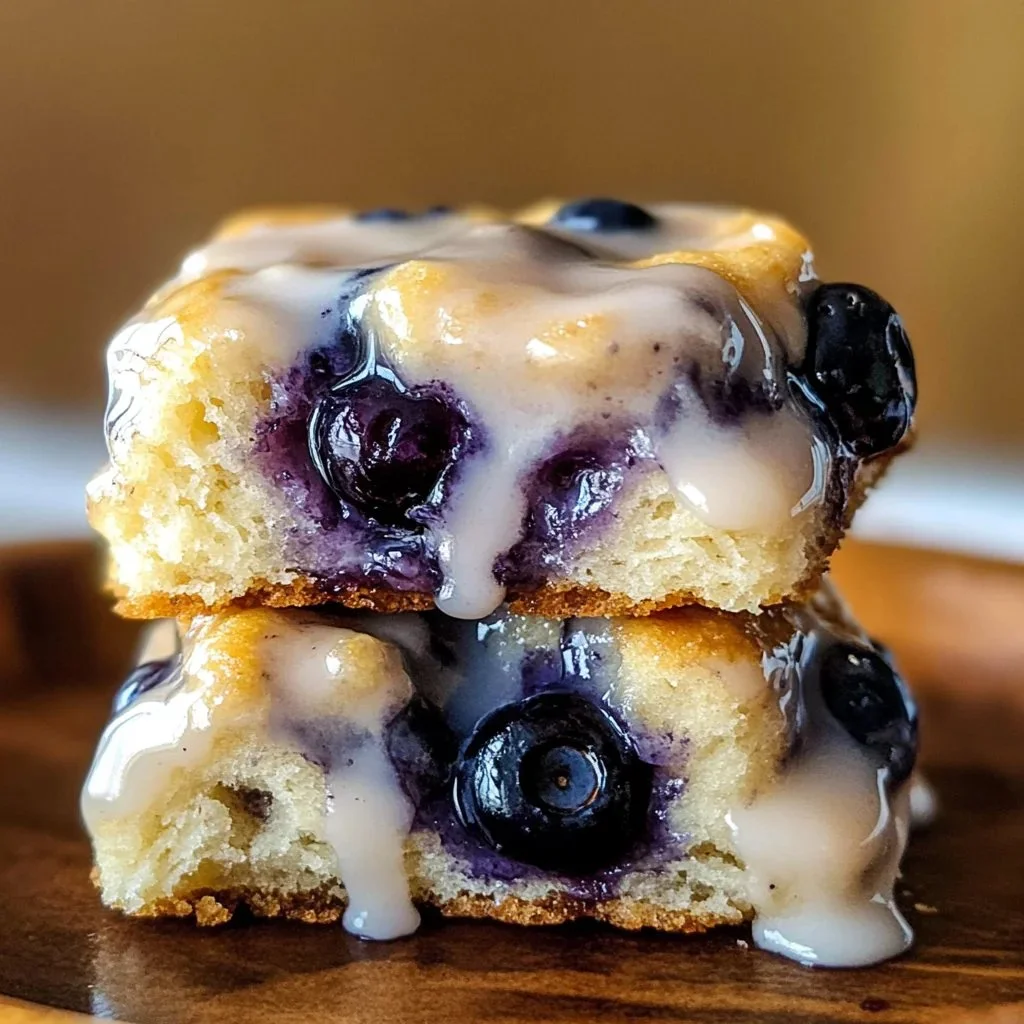 Soft glazed blueberry butter swim biscuits fresh out of the oven