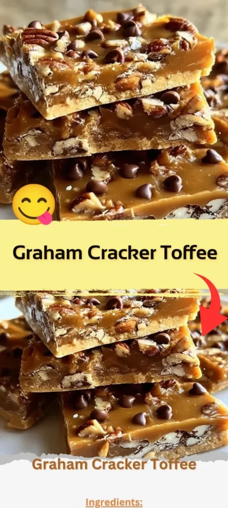 Delicious homemade Graham Cracker Toffee dessert ready to enjoy.