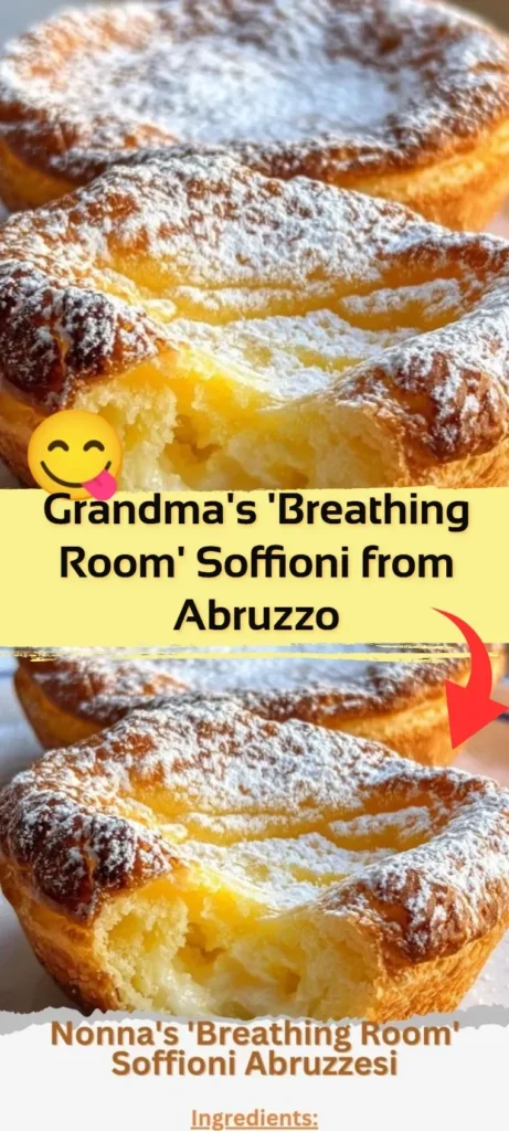 Grandma's Breathing Room Soffioni from Abruzzo, traditional Italian dish in a warm setting.