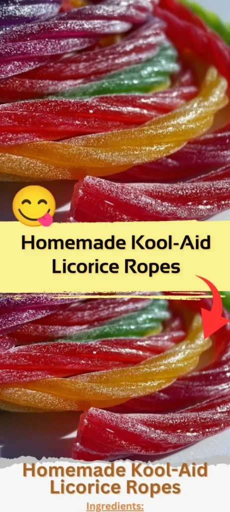 Colorful homemade Kool-Aid licorice ropes ready to be enjoyed
