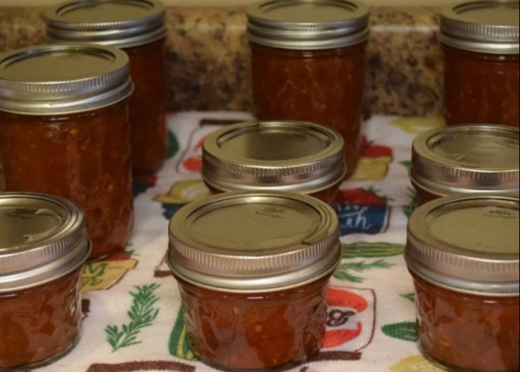 Fresh homemade pizza sauce made with tomatoes and herbs