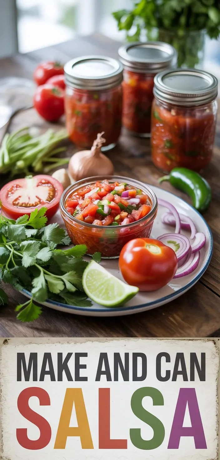 Bowl of fresh homemade salsa made with ripe tomatoes and herbs
