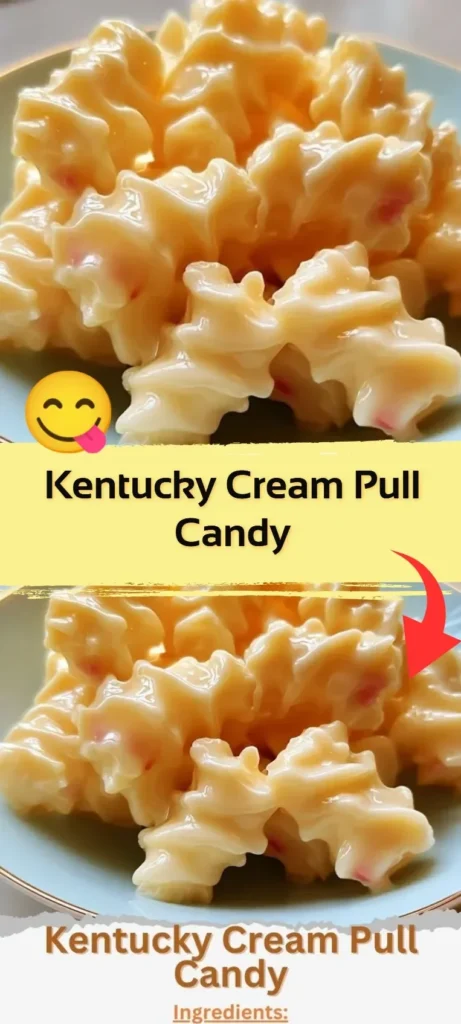 Kentucky cream pull candy on a rustic wooden table