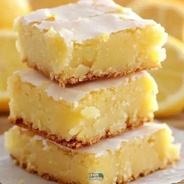 Delicious lemon brownies with vibrant lemon zest and a soft, gooey texture.