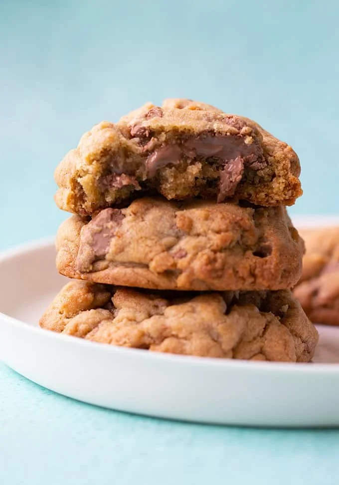 Levain Bakery-inspired chocolate chip cookies fresh out of the oven