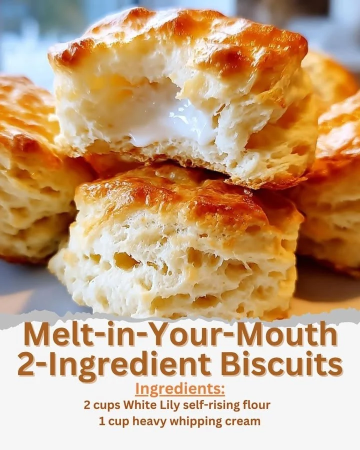 Delicious melt-in-your-mouth 2-ingredient biscuits ready to serve.