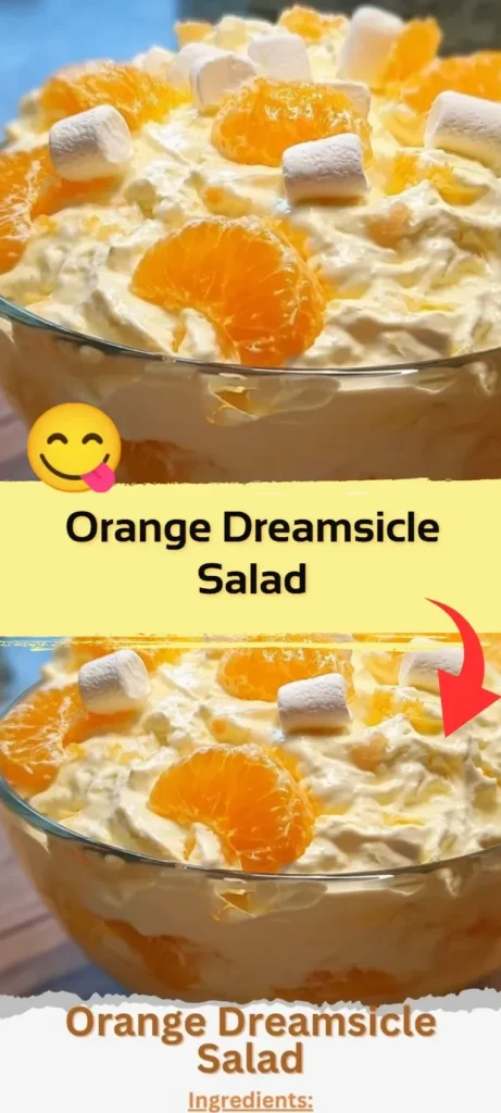 Bowl of Orange Dreamsicle Salad with oranges and creamy dressing