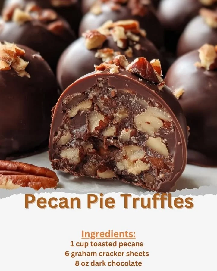 Pecan Pie Truffles showcasing chocolate coating and pecan toppings