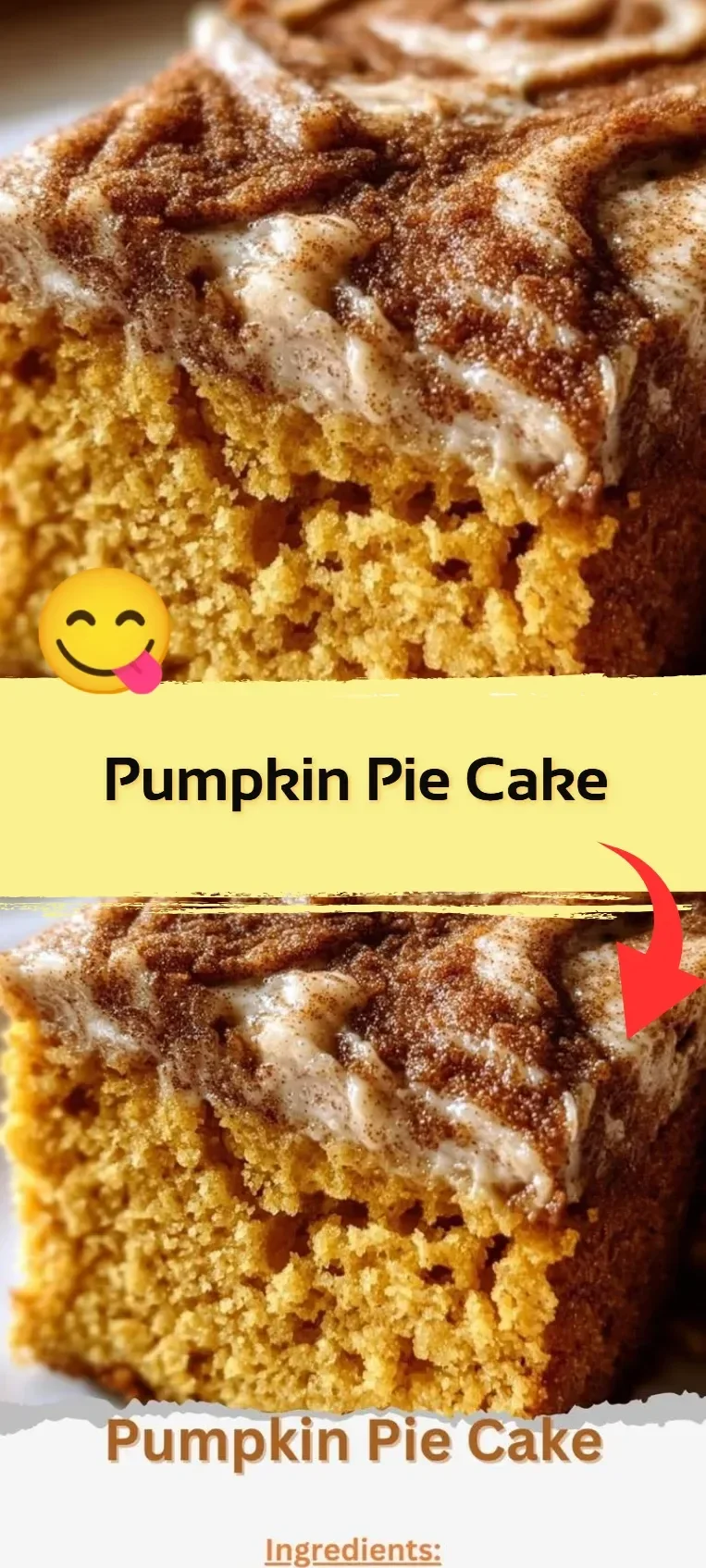 Slice of homemade Pumpkin Pie Cake served on a white plate