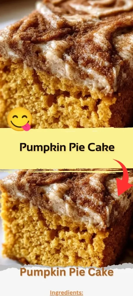 Delicious slice of Pumpkin Pie Cake with whipped cream on top