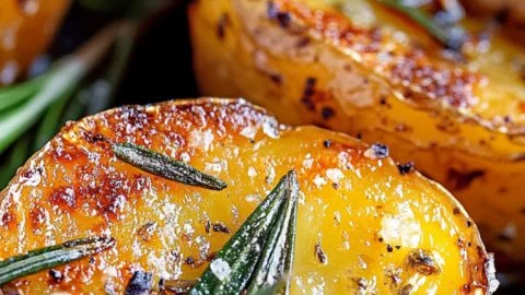 A bowl of rosemary roasted potatoes seasoned to perfection