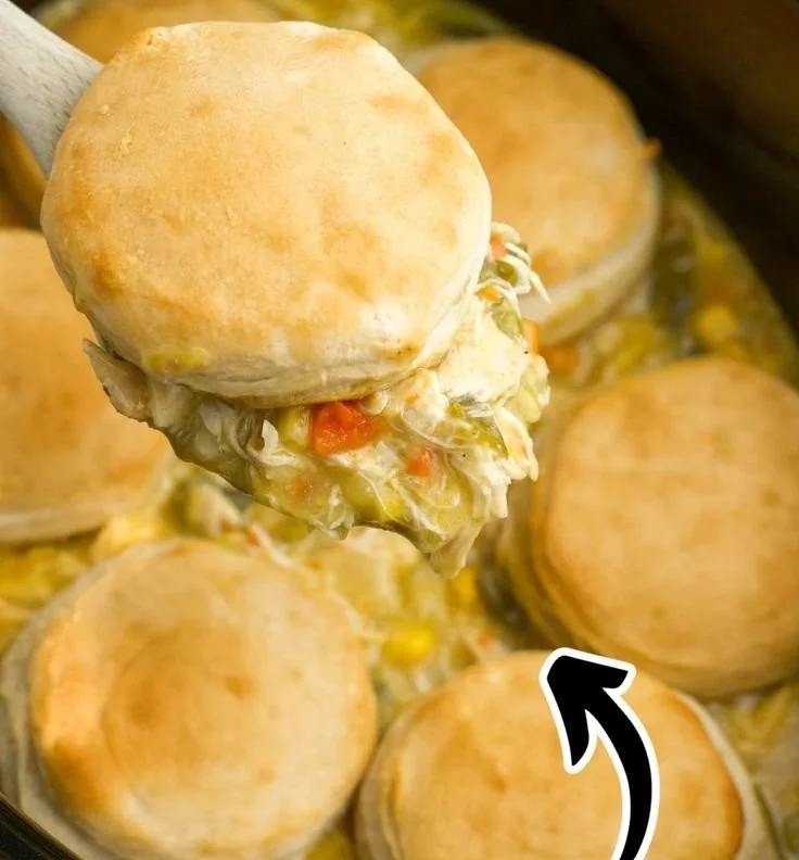 Delicious slow cooker chicken pot pie with flaky crust and hearty filling