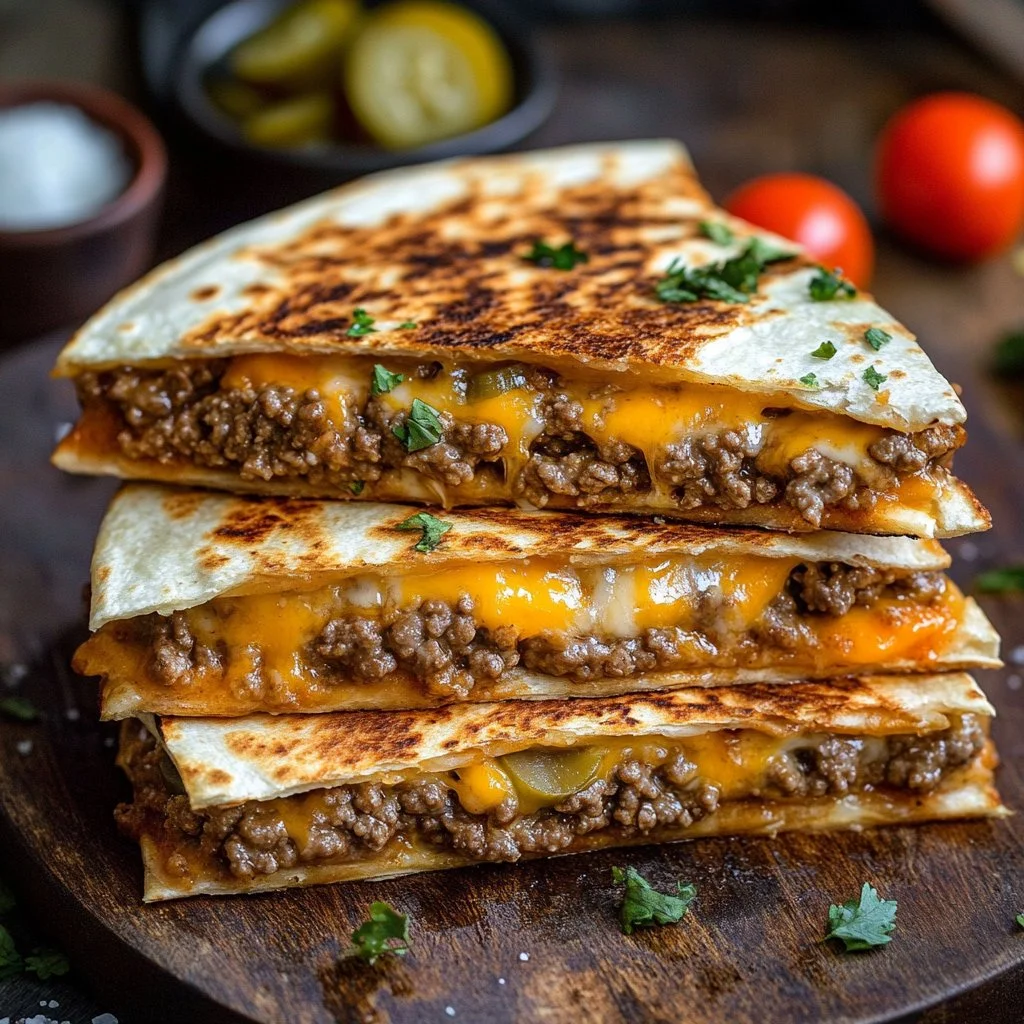 Delicious Smashburger Quesadillas served with salsa