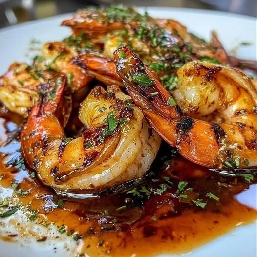 Delicious spicy garlic honey butter shrimp served on a plate.