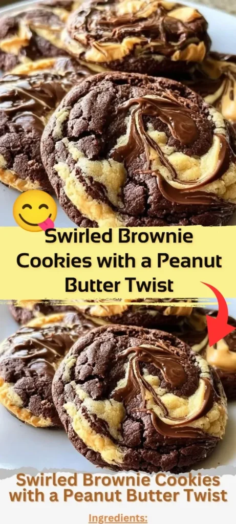 Delicious swirled brownie cookies with peanut butter for a tasty treat