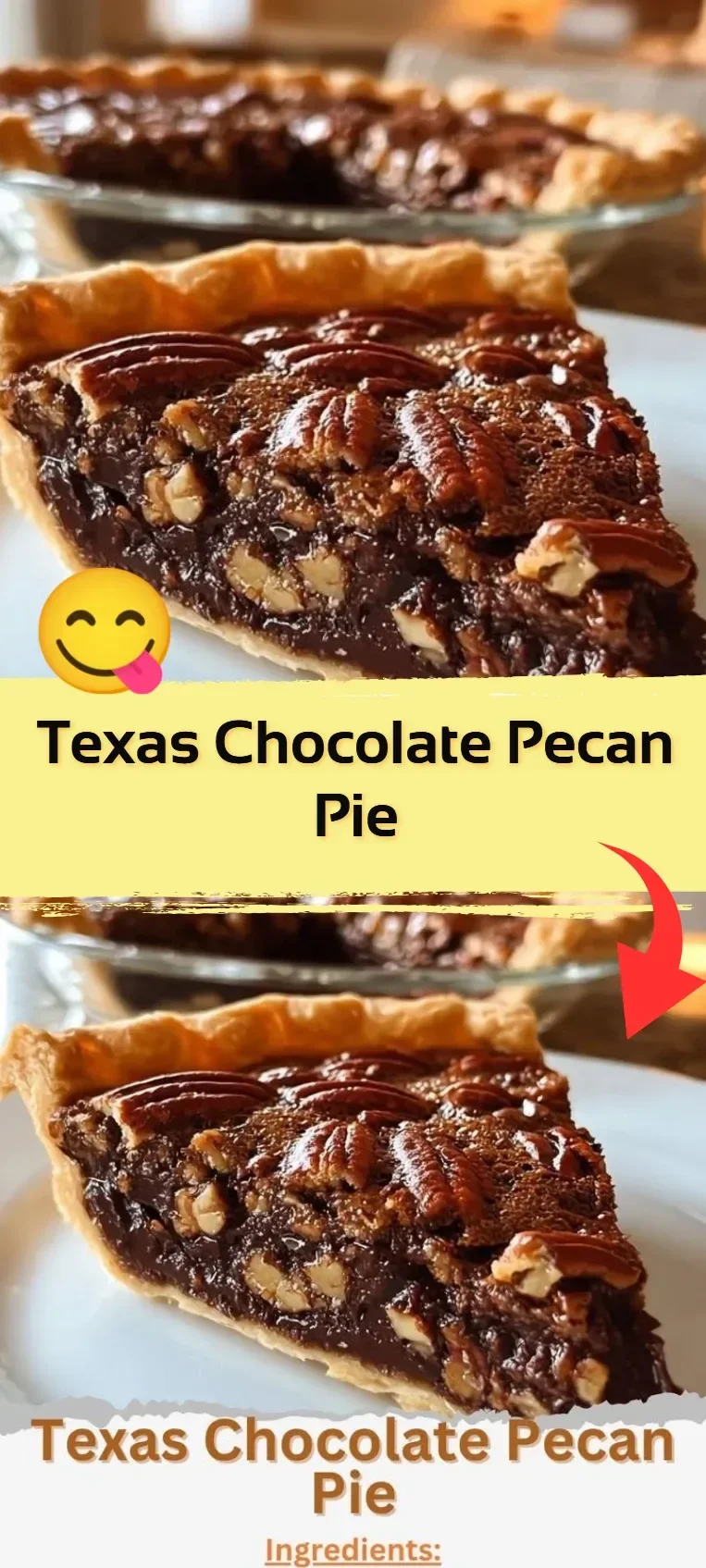 Delicious Texas chocolate pecan pie with a golden crust and rich chocolate filling