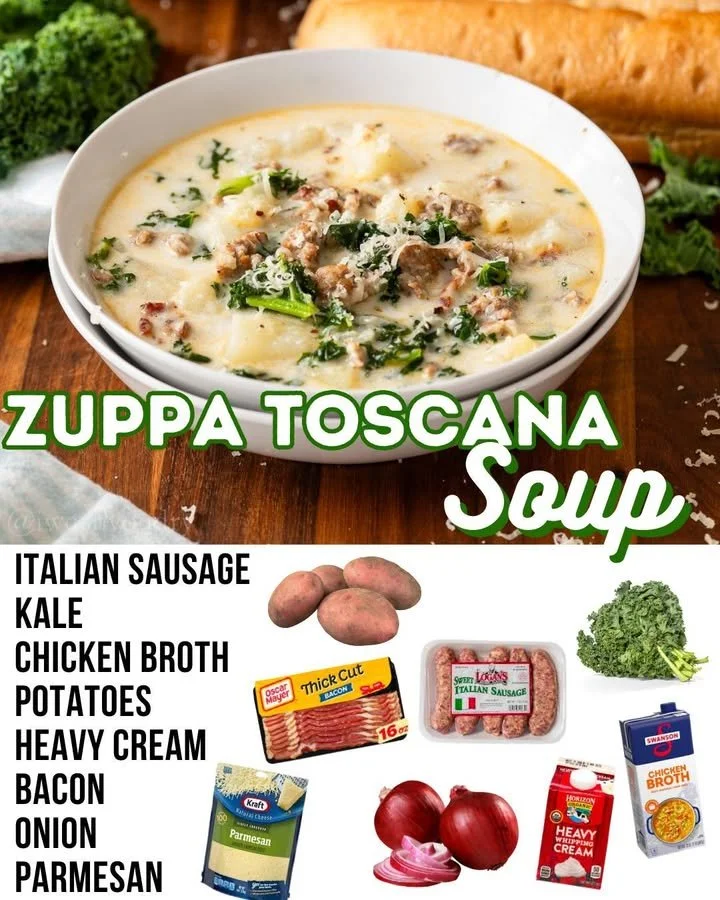 Bowl of delicious homemade Tuscany Soup with fresh vegetables and herbs