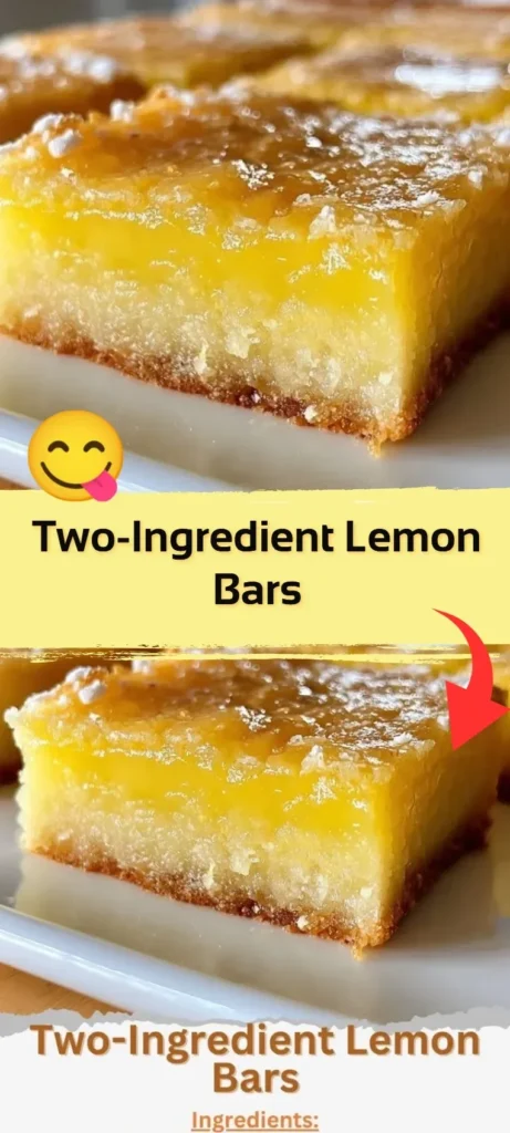 Delicious two-ingredient lemon bars on a plate