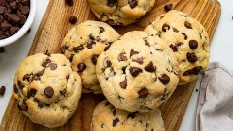 Ultimate chocolate chip cookies with gooey chocolate and a golden-brown crust.