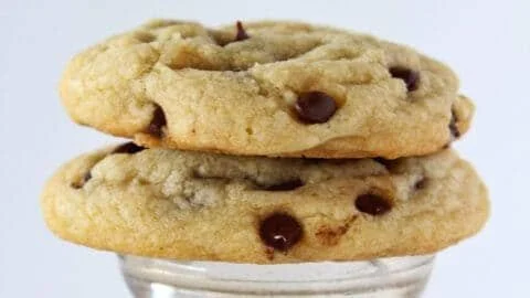 Delicious homemade ultimate chocolate chip cookies on a baking sheet.
