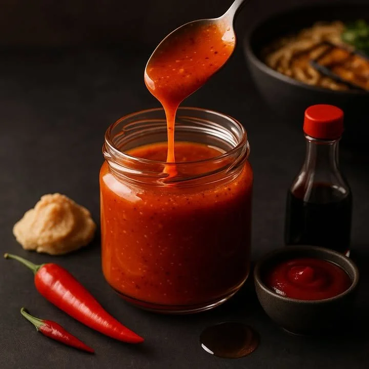 Delicious Sriracha-Miso Drizzle enhancing a gourmet dish