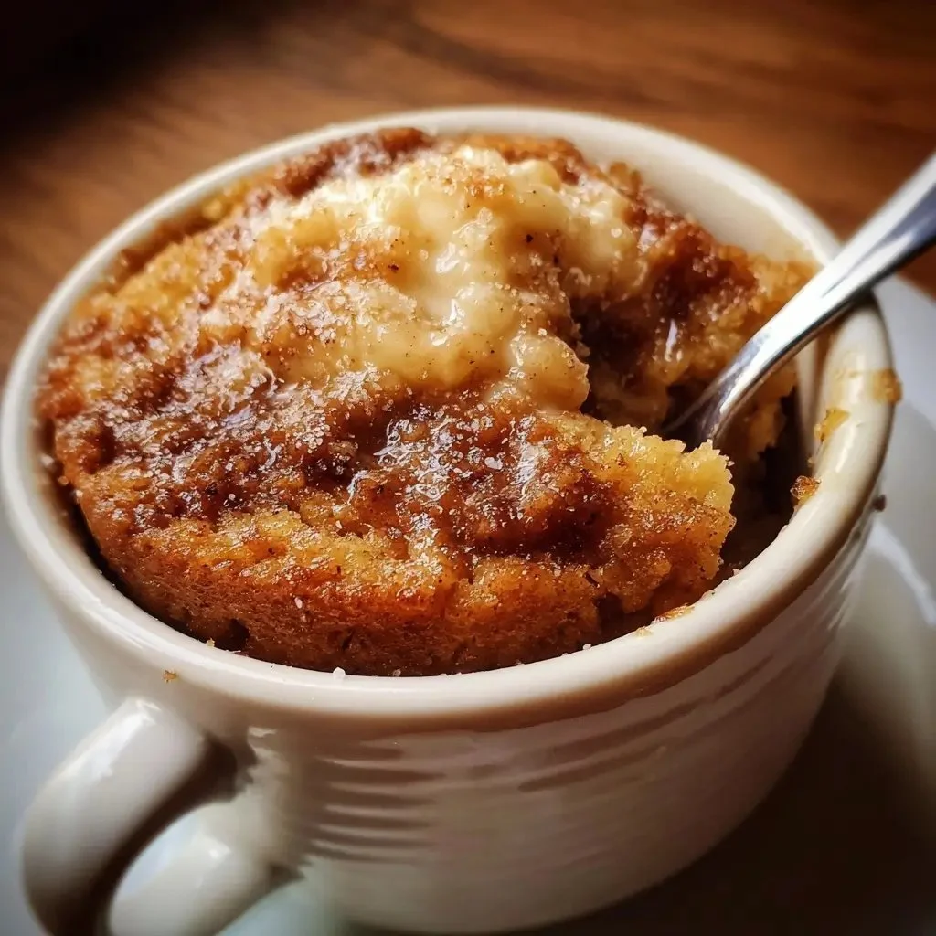 Quick and easy 2-Minute Apple Mug Cake in a white mug